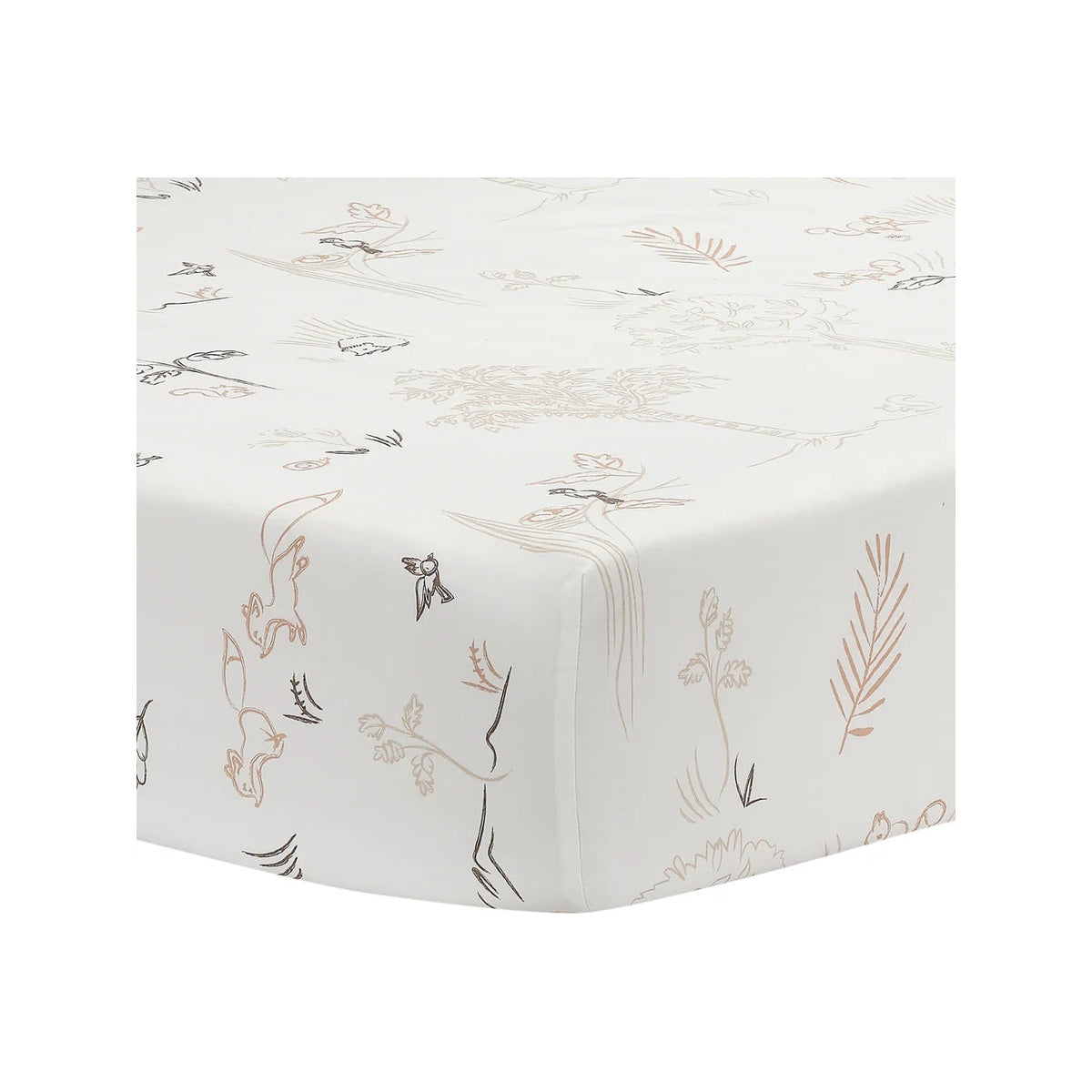 Woodland Fox Breathable Cotton Fitted Crib Sheet D6134