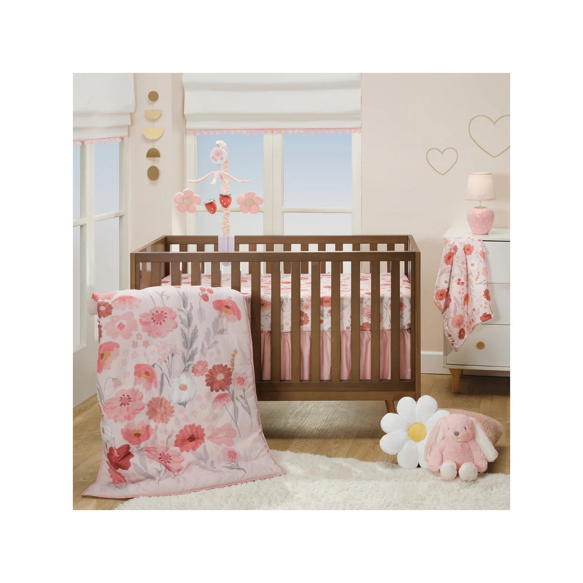 Floral Baby Nursery Crib Bedding Set, 3-Piece V983