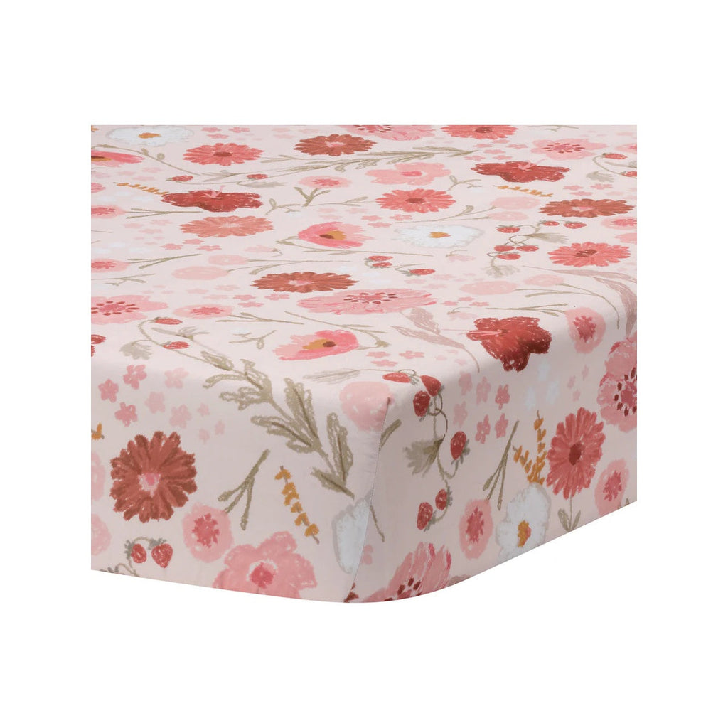 Floral Strawberry Baby Fitted Crib Sheet D35744