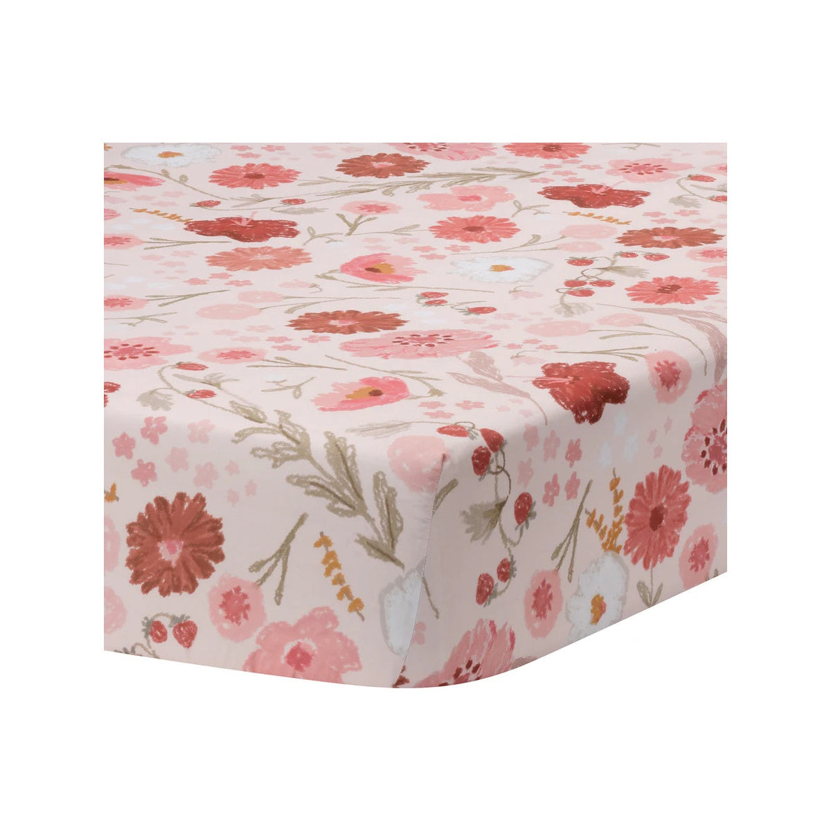 Floral Strawberry Baby Fitted Crib Sheet D35744