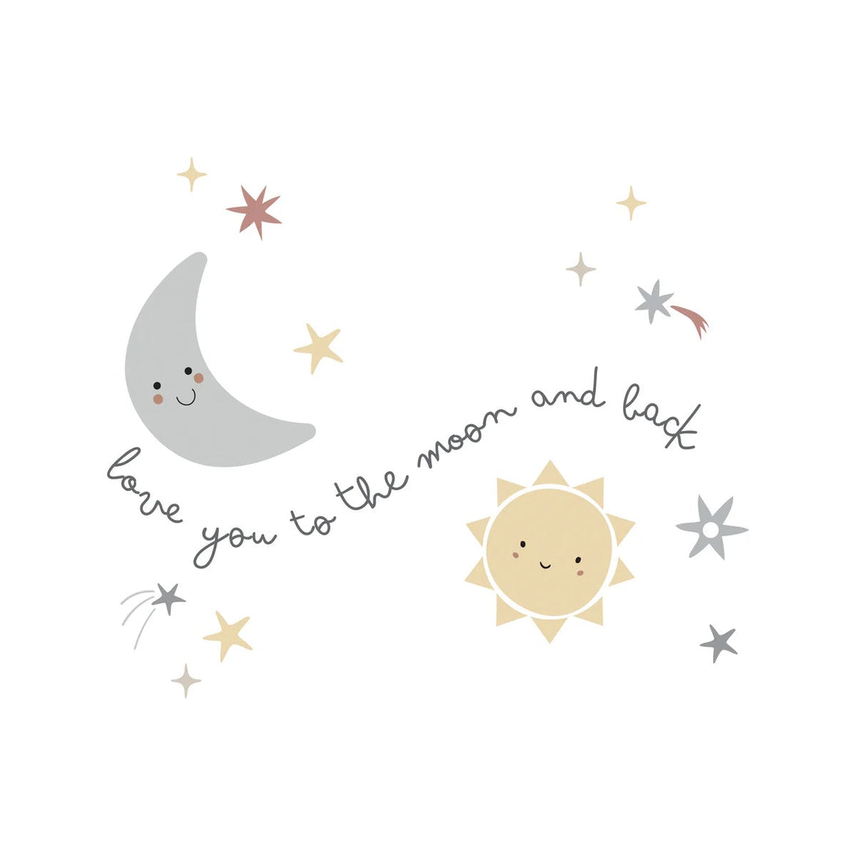 Celestial Moon & Stars Wall Decal Stickers B19048