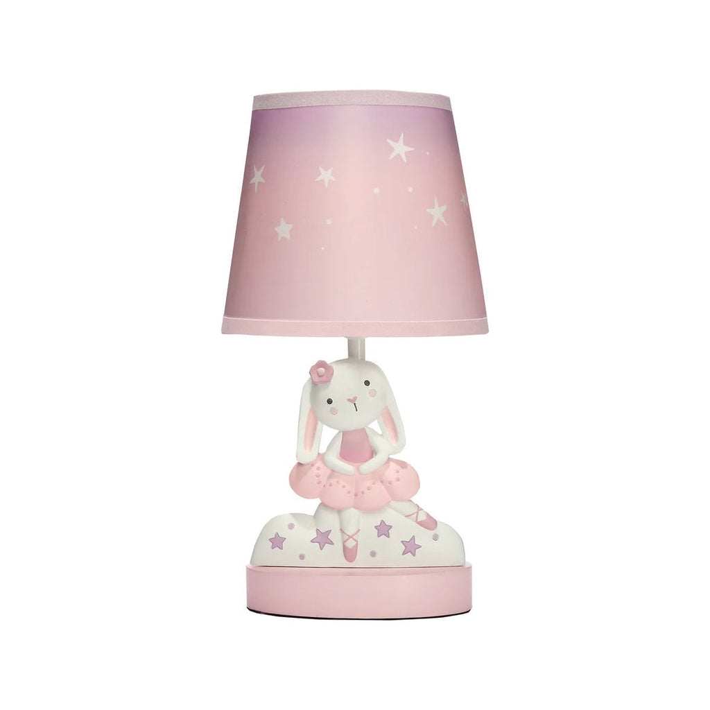 Pink Nursery Lamp with Bunny & Stars Shade U278234
