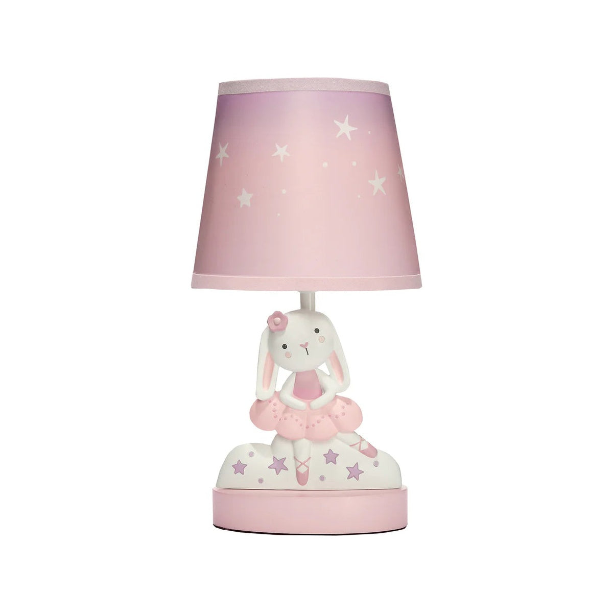Pink Nursery Lamp with Bunny & Stars Shade U278234
