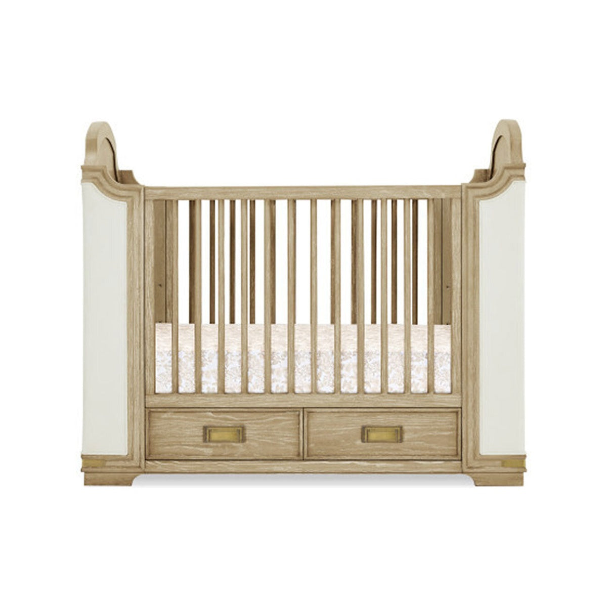 4-in-1 Convertible Crib with Underdrawer - Whitewash Ash O24924