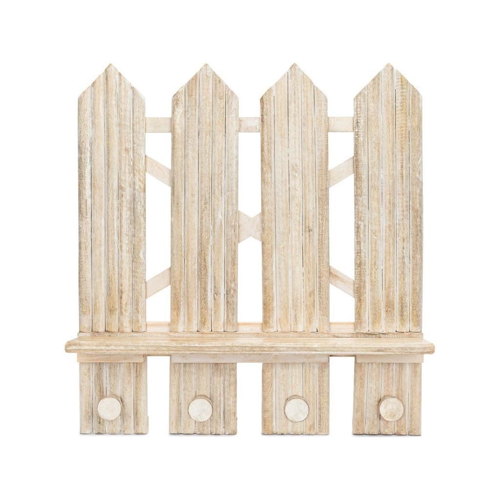Farmhouse Wooden Fence Nursery Wall Decor Shelf - Beige K460690