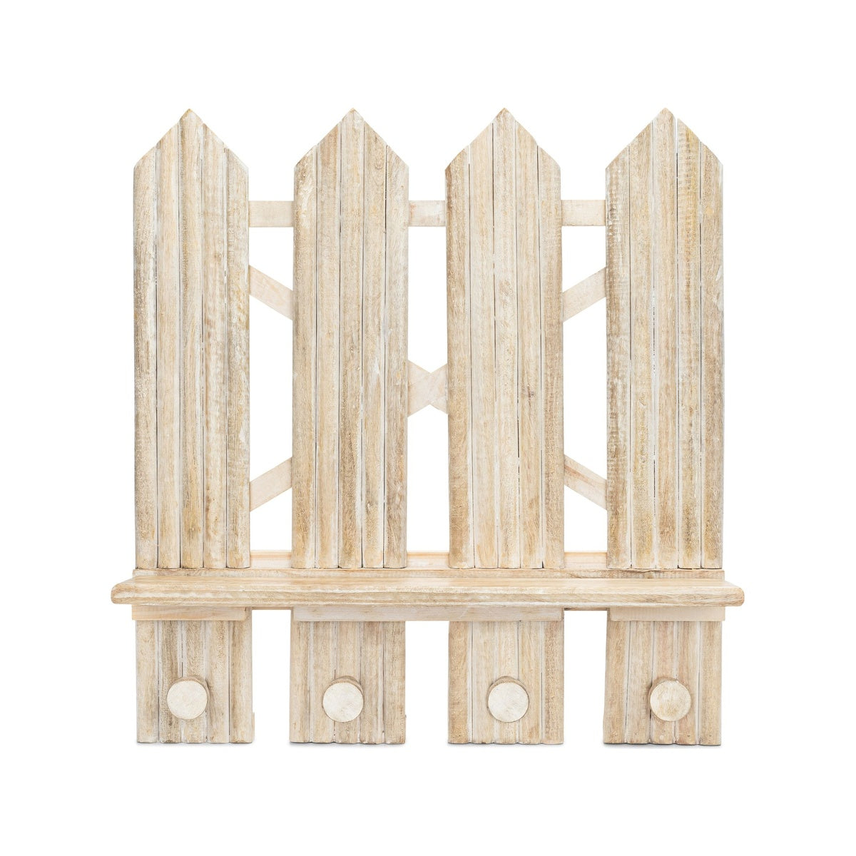 Farmhouse Wooden Fence Nursery Wall Decor Shelf - Beige K460690
