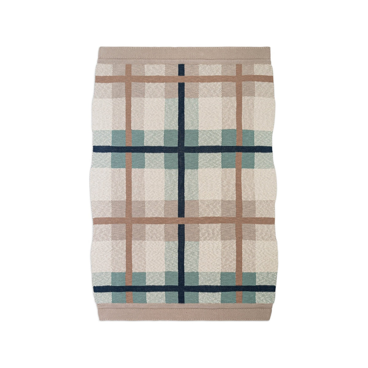 Farmhouse Knitted Plaid Baby Blanket - Beige M91017