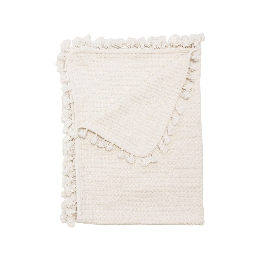 Cotton Waffle Knit Baby Blanket - Cream E382288