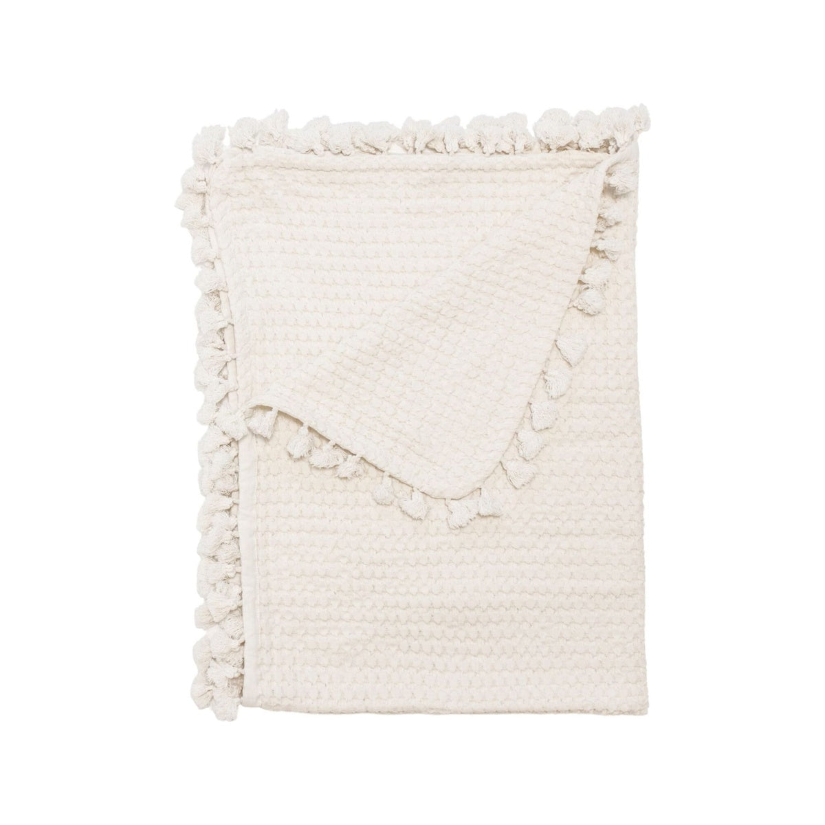 Cotton Waffle Knit Baby Blanket - Cream E382288