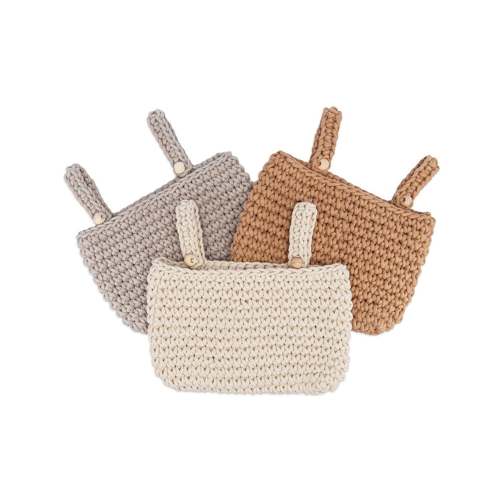 Farmhouse Hanging Nursery Storage Bin Trio - Beige Y70372