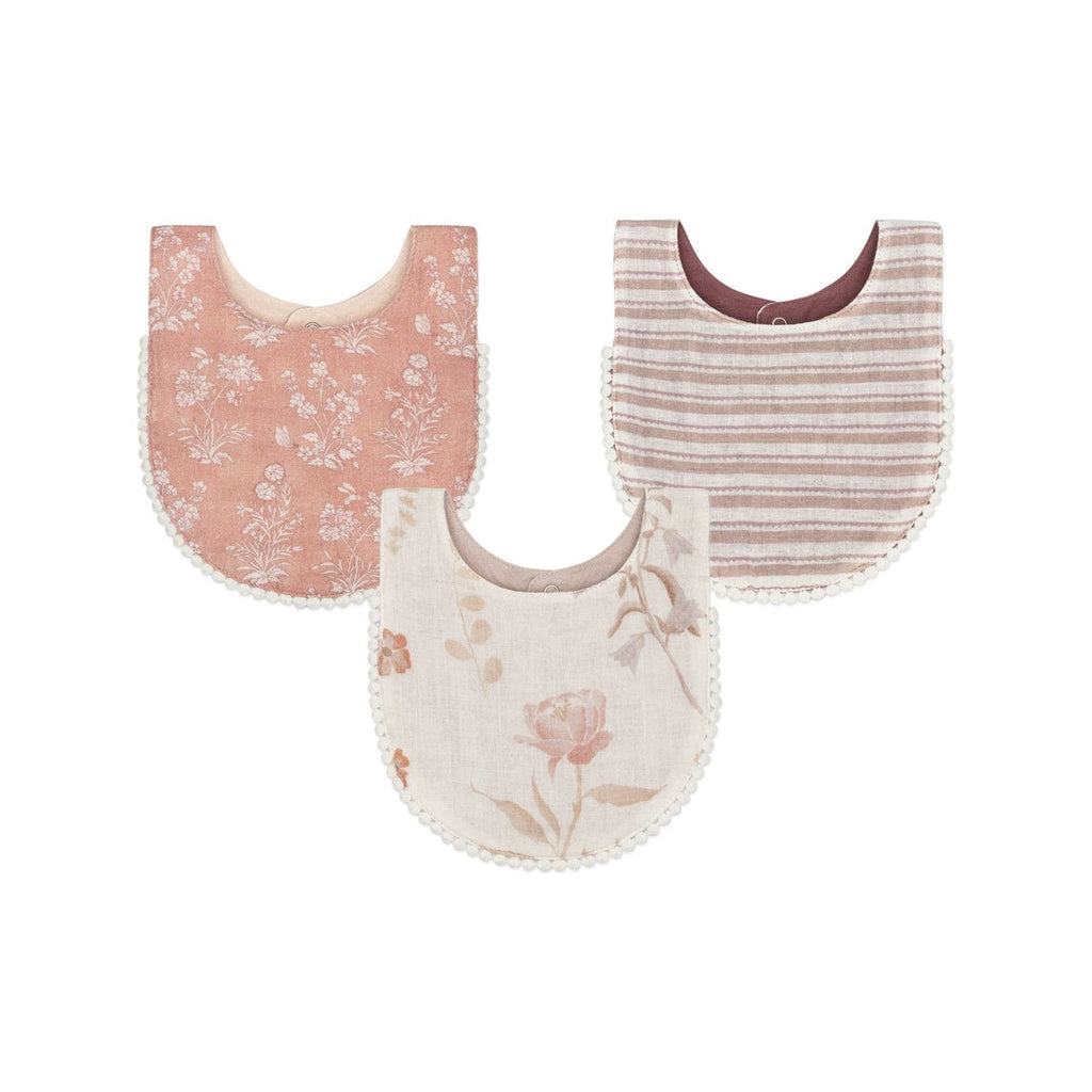 Violet Floral Cotton Baby Bib Set (3 Pack) C577198