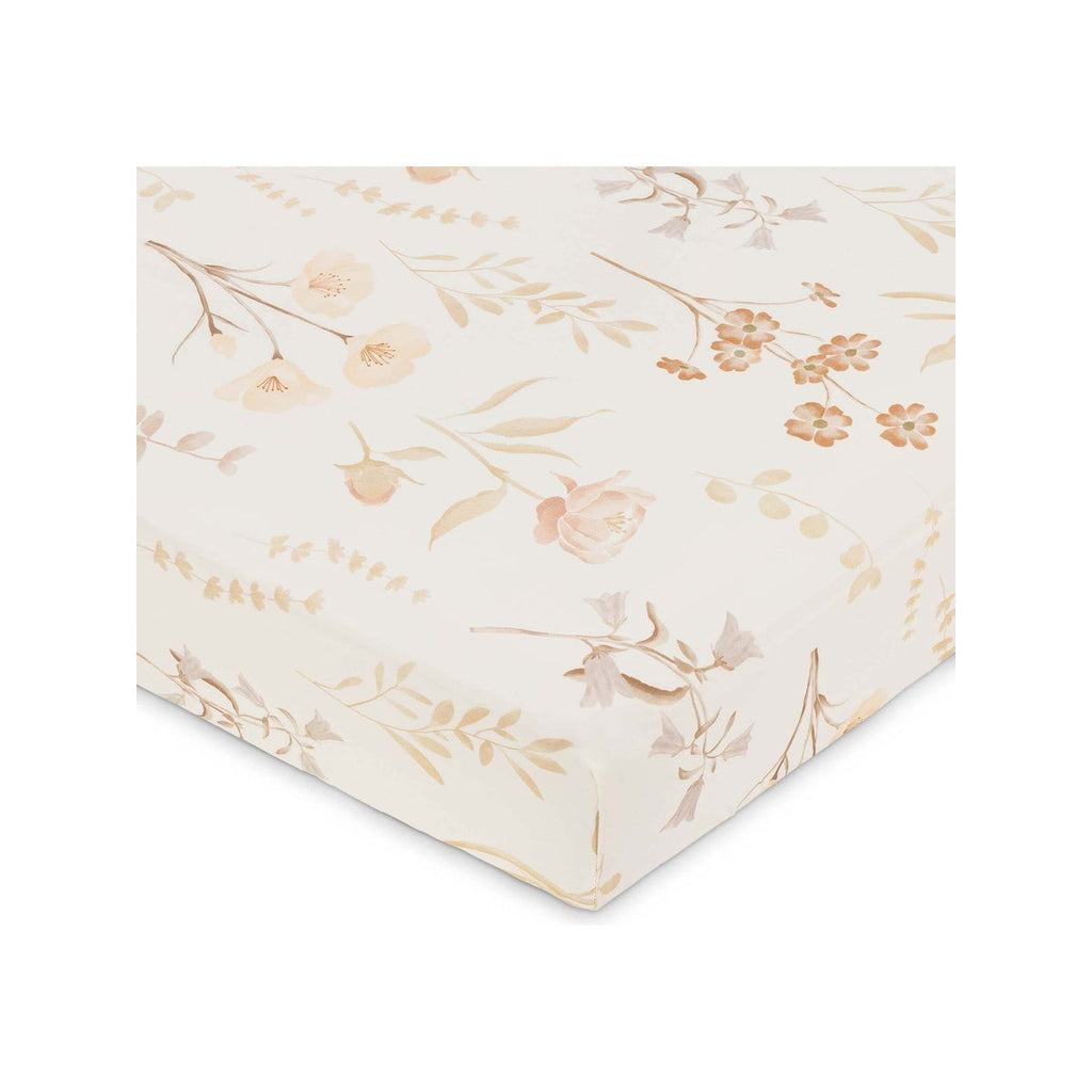Violet Floral Cotton Sateen Fitted Crib Sheet R158