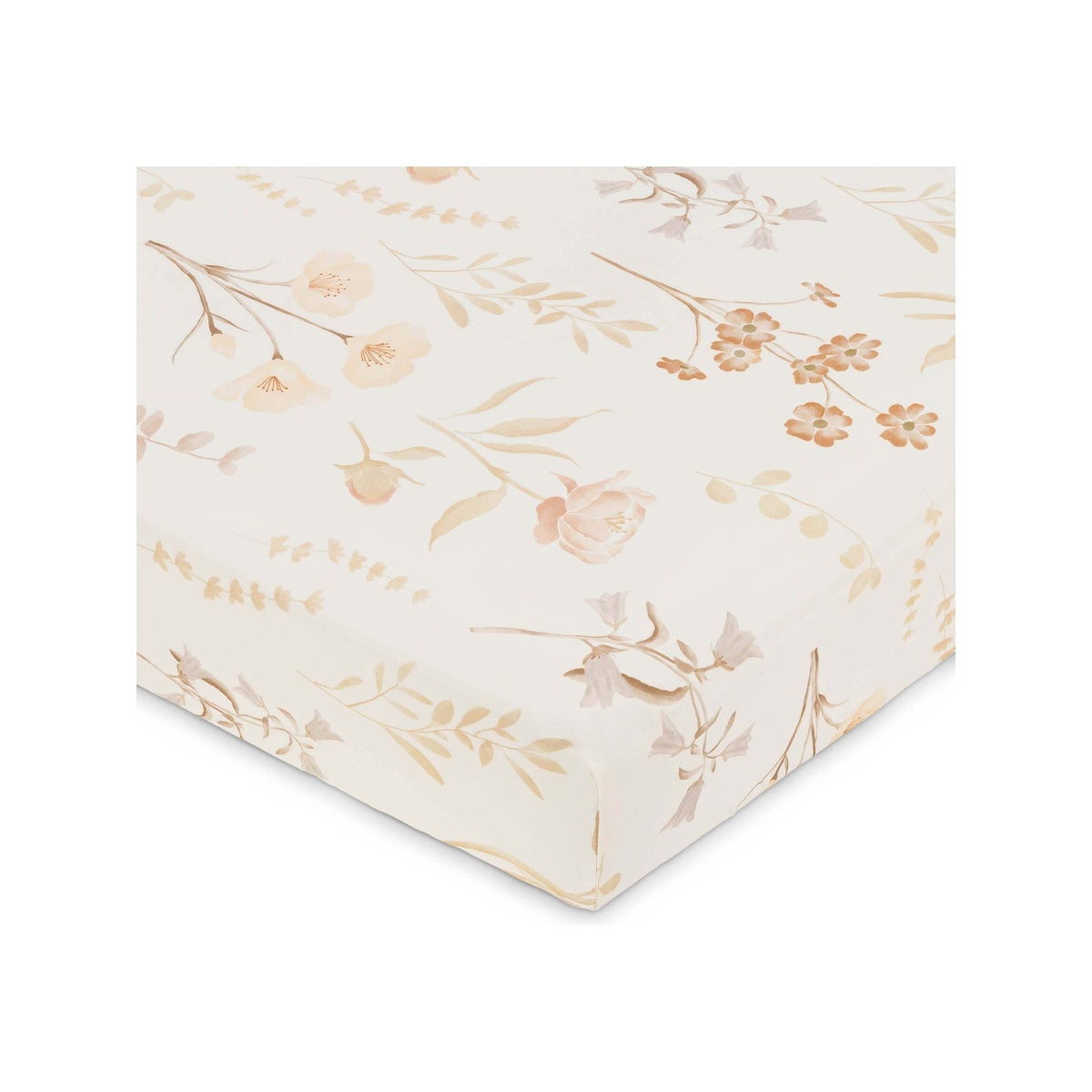 Violet Floral Cotton Sateen Fitted Crib Sheet R158