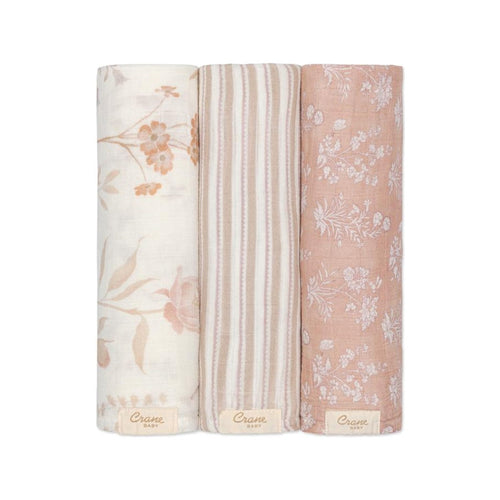 100% Cotton Muslin Swaddle Blankets (Set of 3) I3034