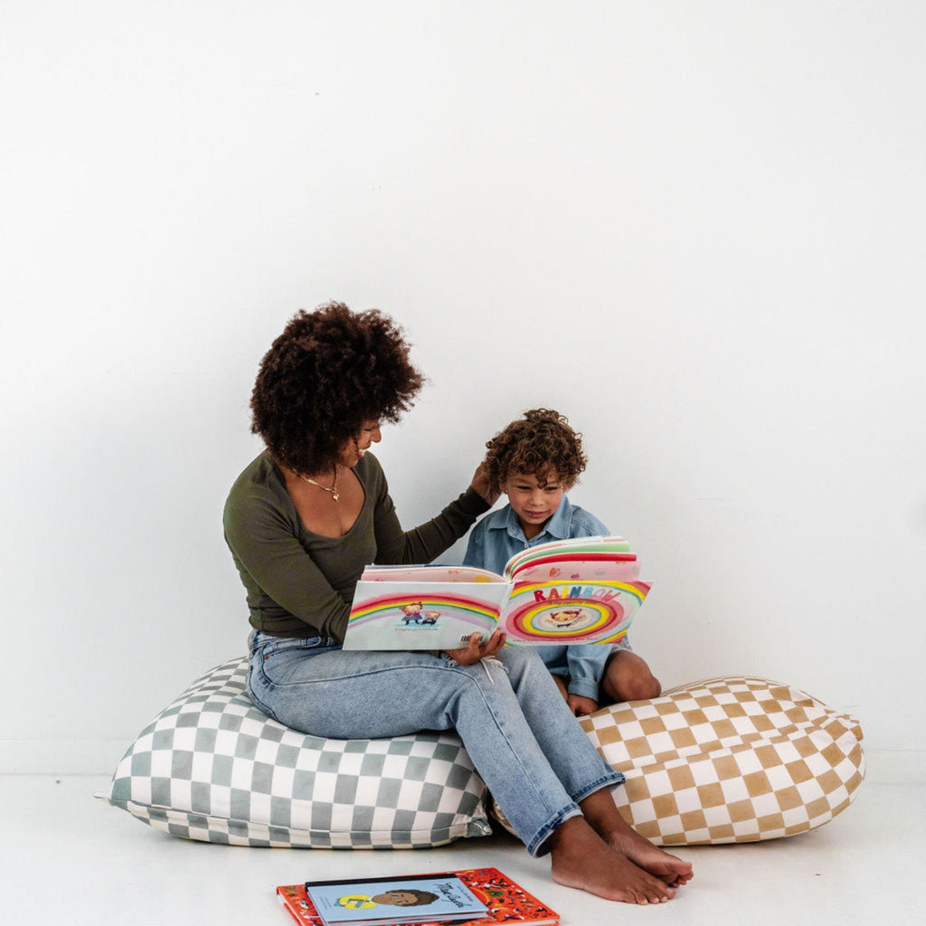 Checker Toffee Bean Bag N2923