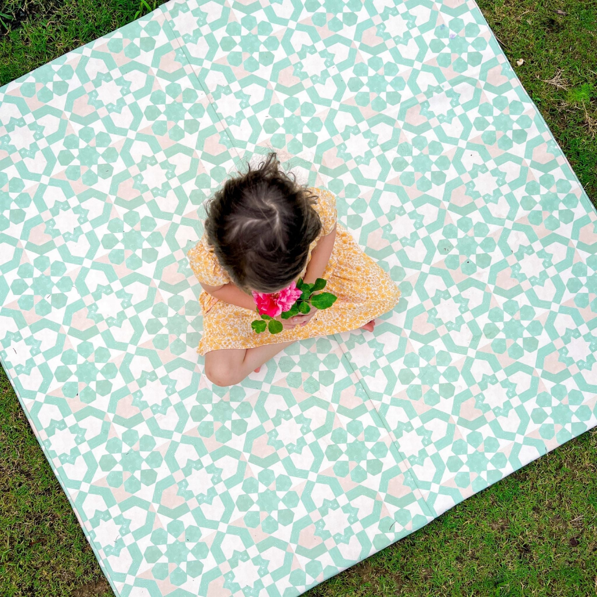 Green Tile Vegan Leather Mat X2319