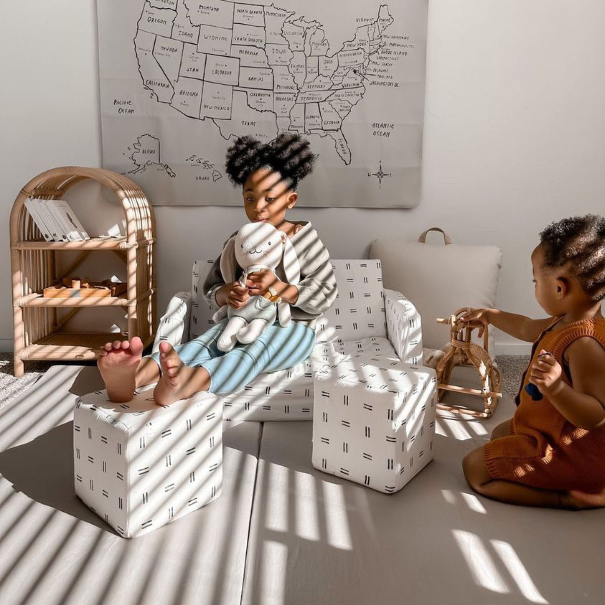 Mudcloth Play Couch for Kids U37392