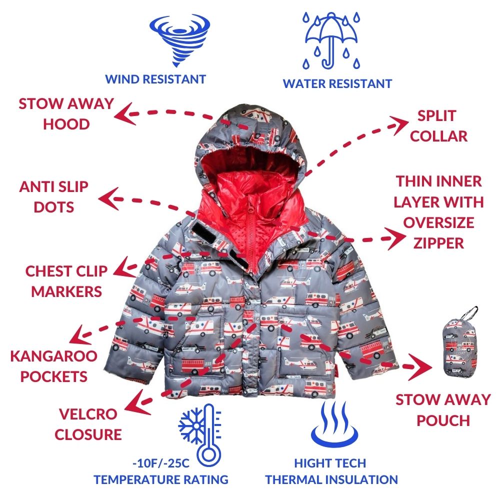 Car Seat Coat with Rescue Print T75042