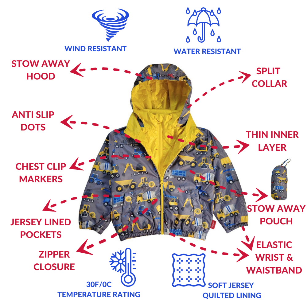 Construction Print Car Seat Coat E512