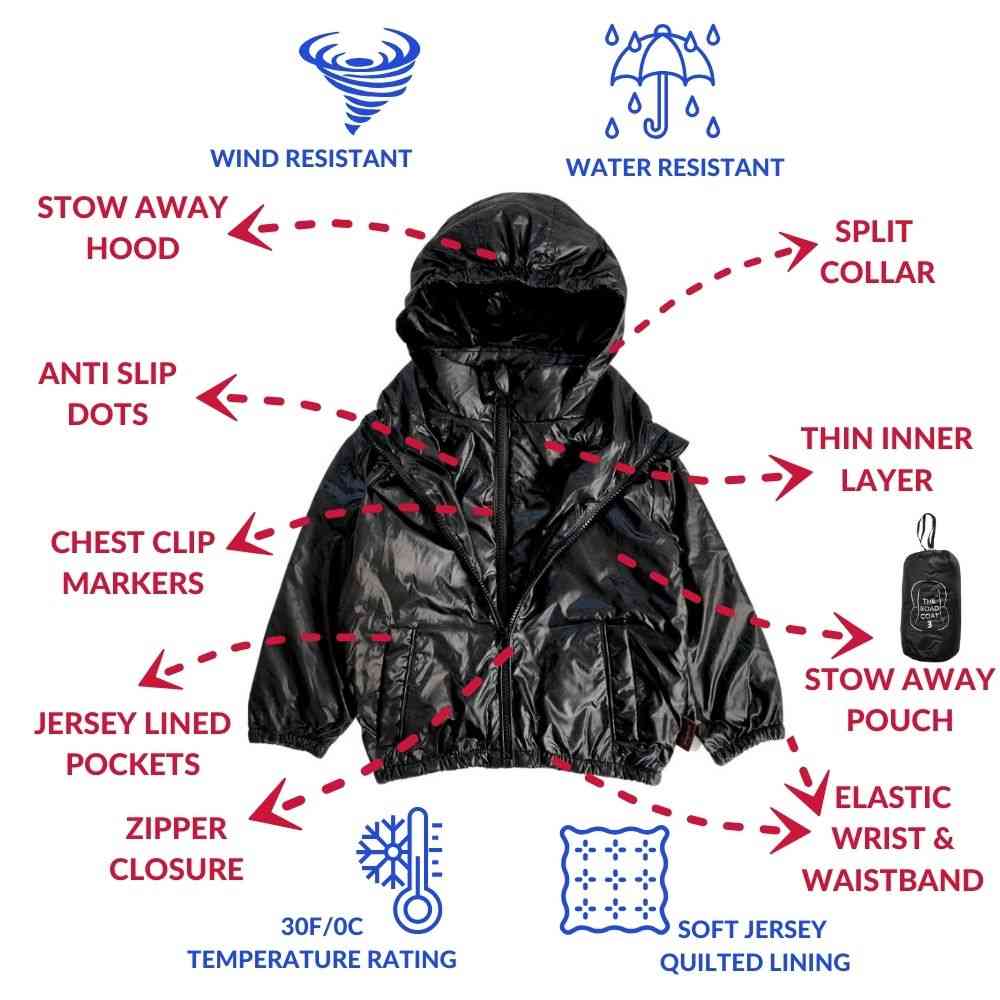 Car Seat Coat - Black J60863