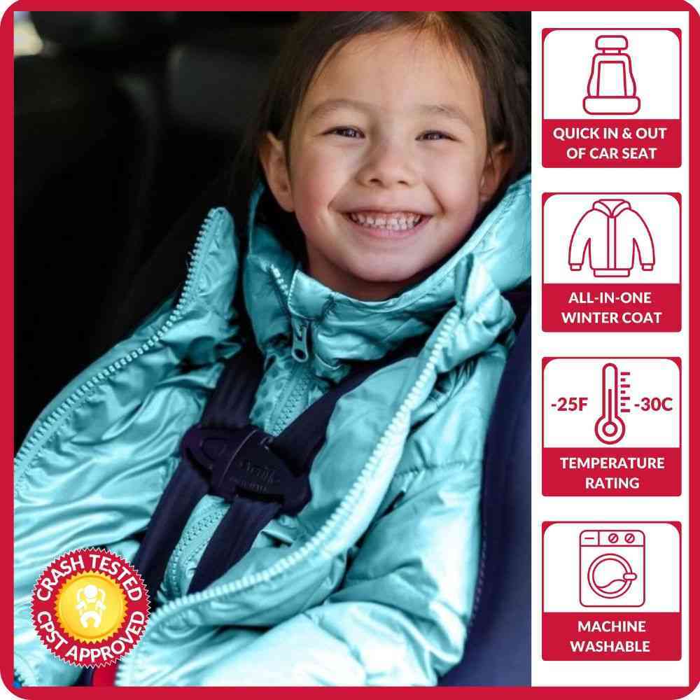 Car Seat Coat Down - Aqua/Purple X36556