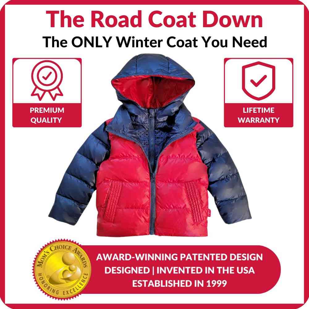Car Seat Coat Down - Navy/Red X42472