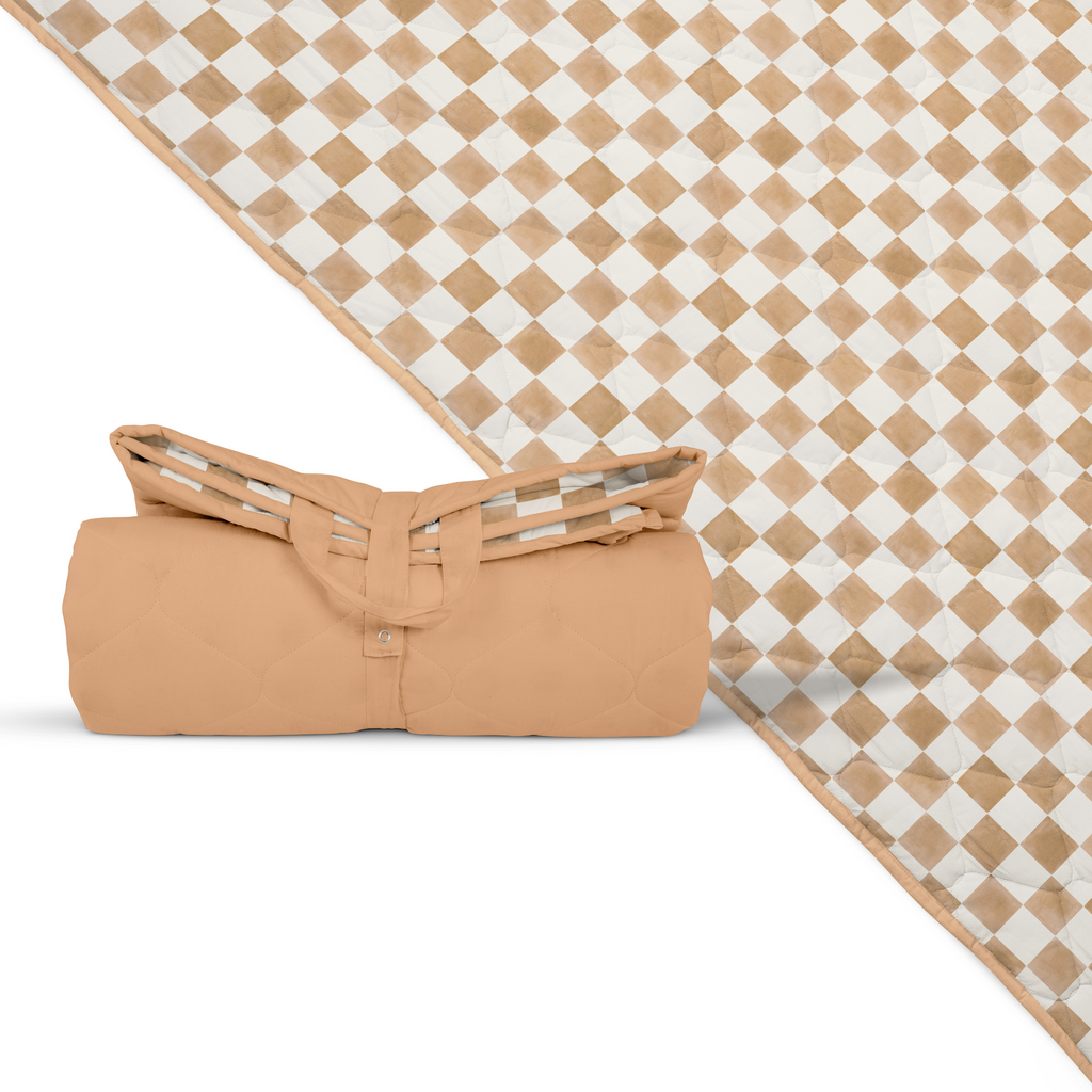 Checker Toffee Picnic Blanket A1514