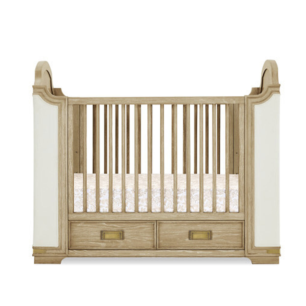 4-in-1 Convertible Crib with Underdrawer - Whitewash Ash O24924