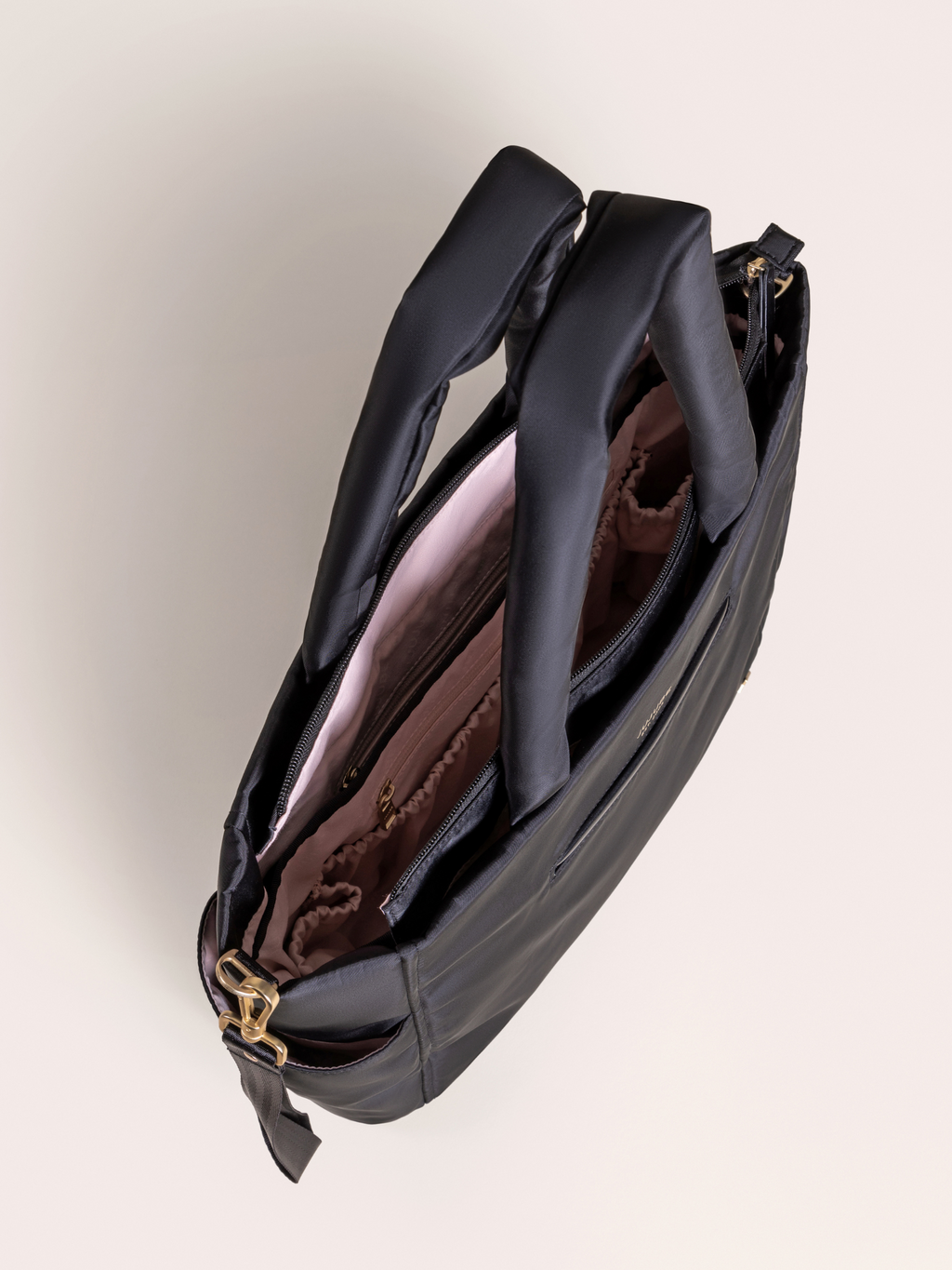 Utility-Strap Tote Diaper Bag - Black R1155
