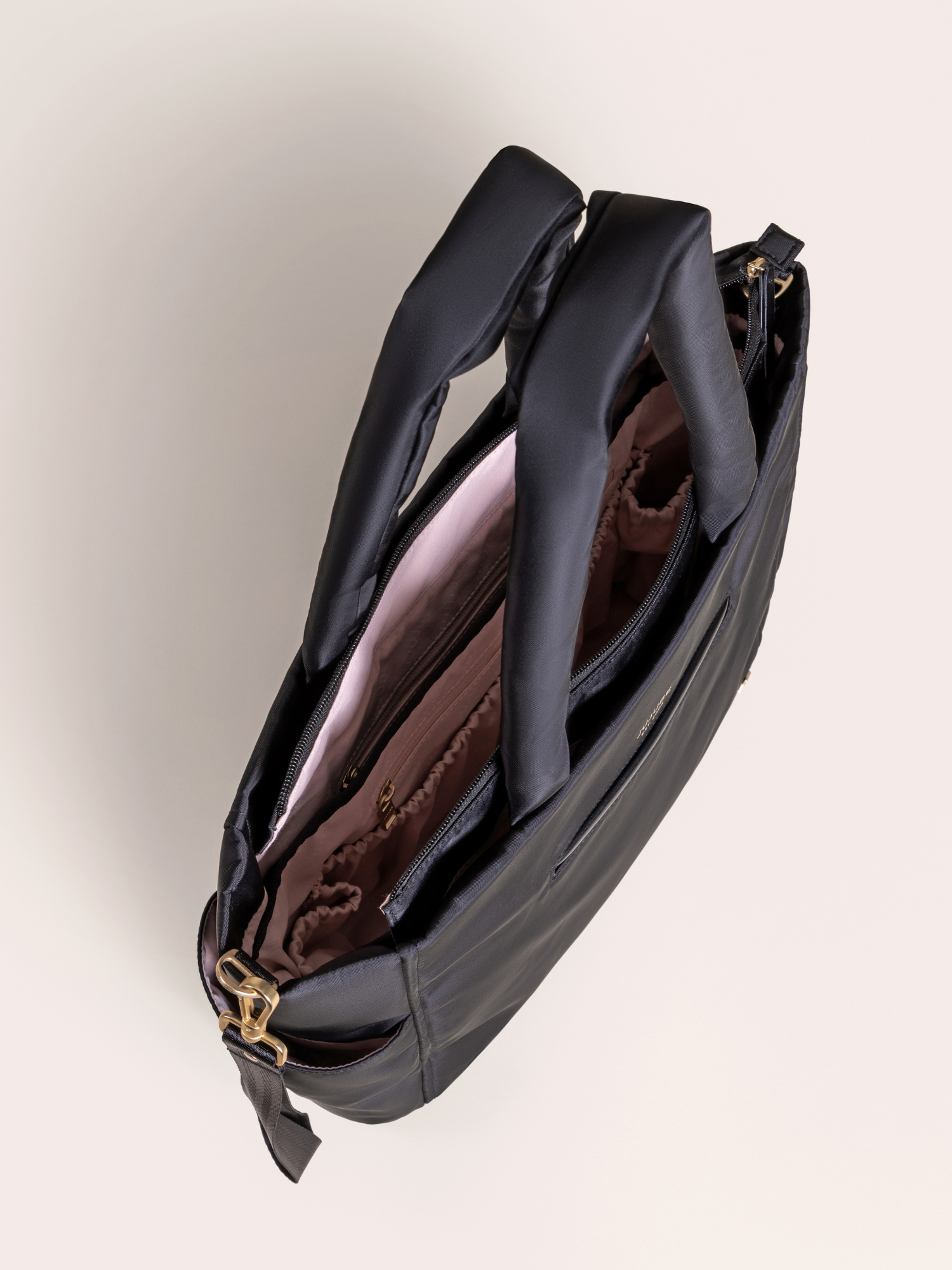 Utility-Strap Tote Diaper Bag - Black R1155