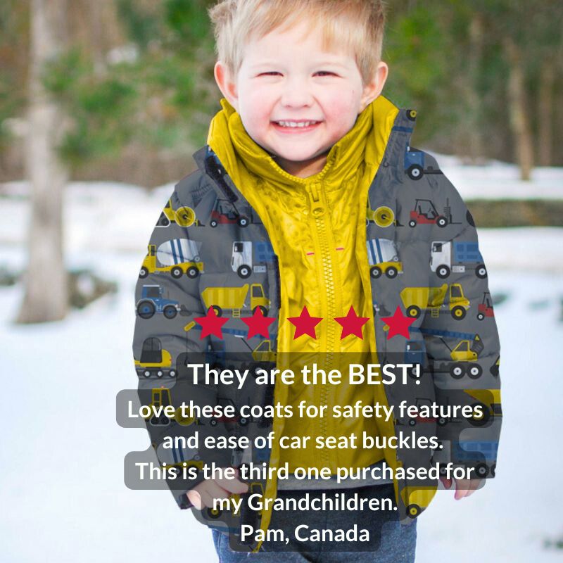 Car Seat Coat - Construction Print J109996