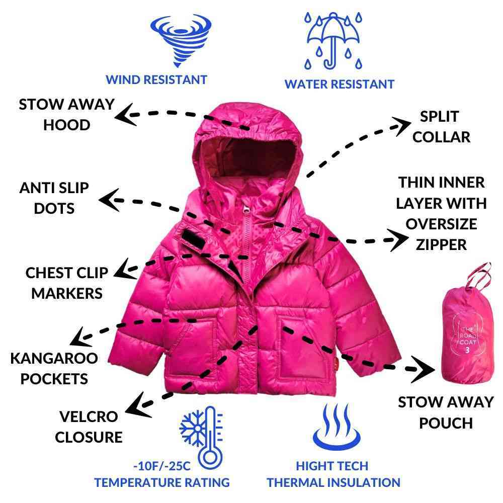 Vegan Car Seat Coat - Fuchsia Y187749