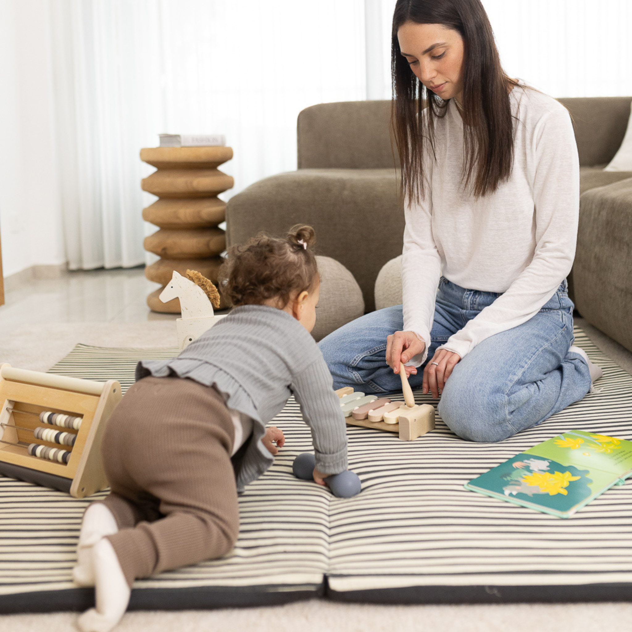 Organic Cotton Striped Kids Mat V185