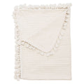 Cotton Waffle Knit Baby Blanket - Cream E382288