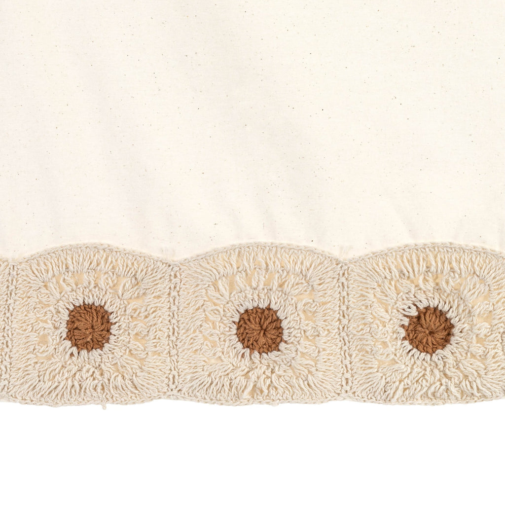 Farmhouse Crochet Baby Crib Skirt - Beige X728