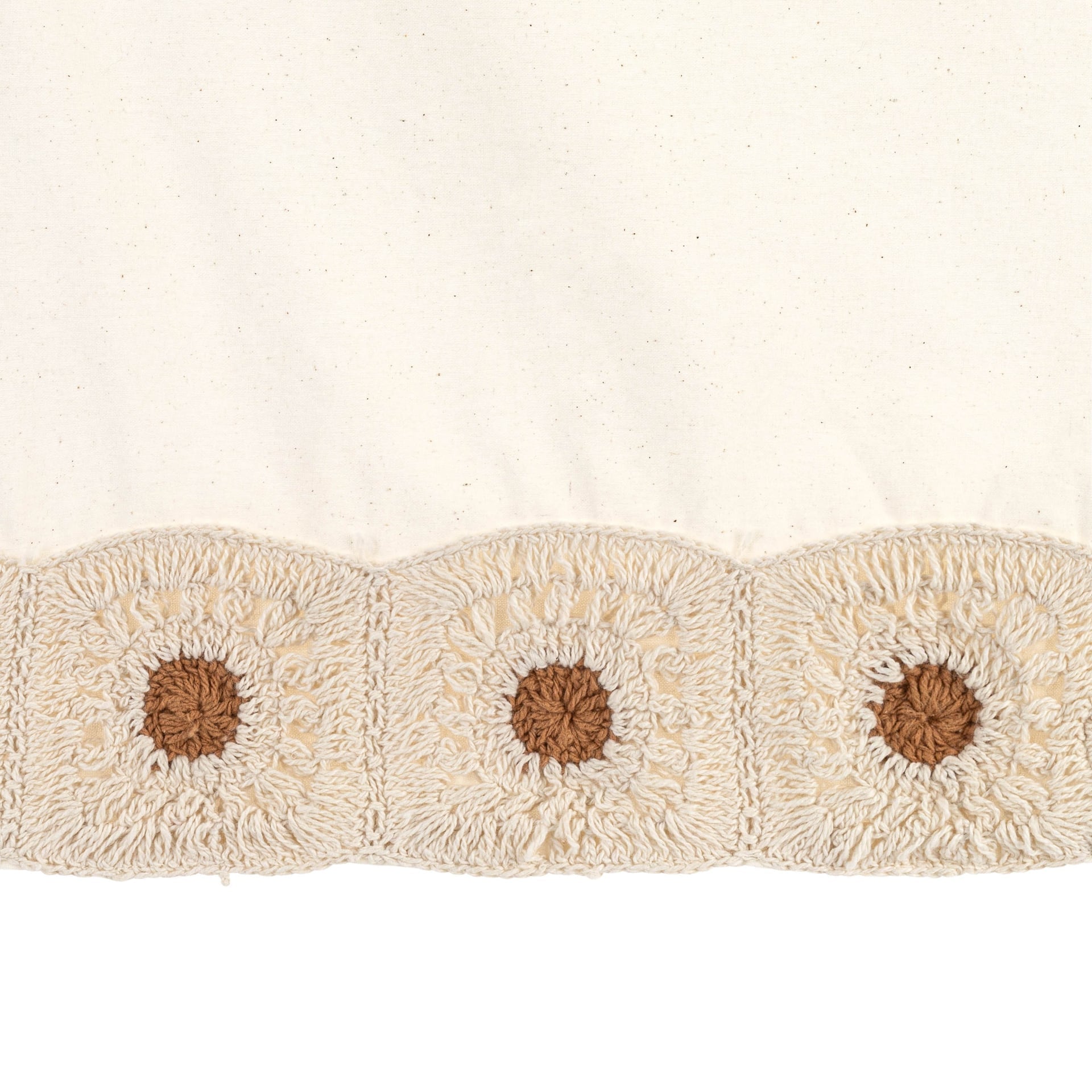 Farmhouse Crochet Baby Crib Skirt - Beige X728