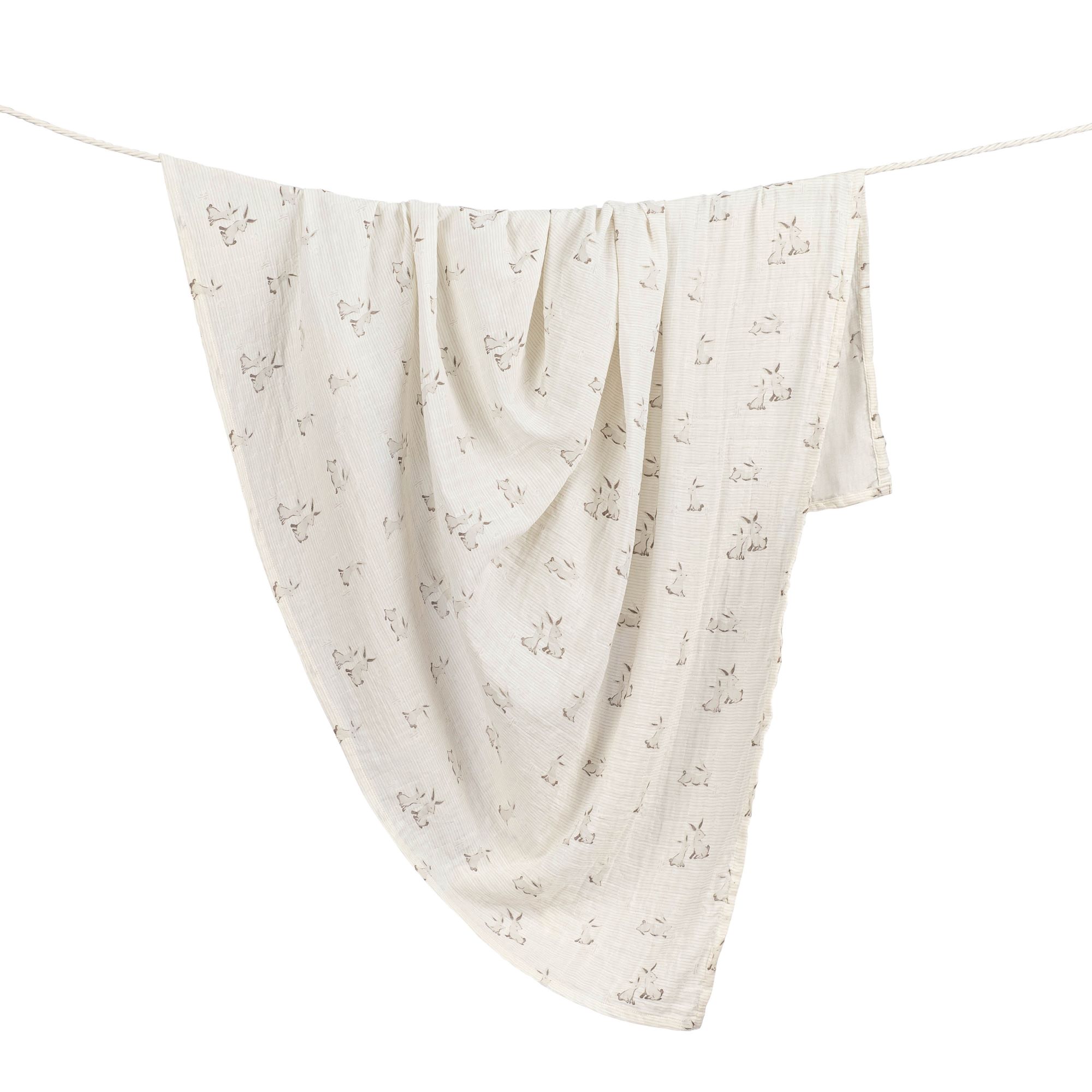 Organic Cotton Baby Swaddle - White J7858
