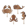 Coastal Wooden Nursery Wall Hooks, 4-Piece Set R6028
