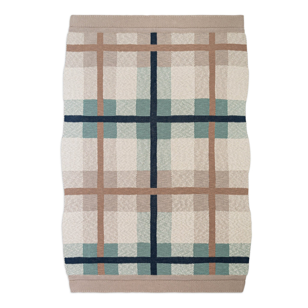 Farmhouse Knitted Plaid Baby Blanket - Beige M91017