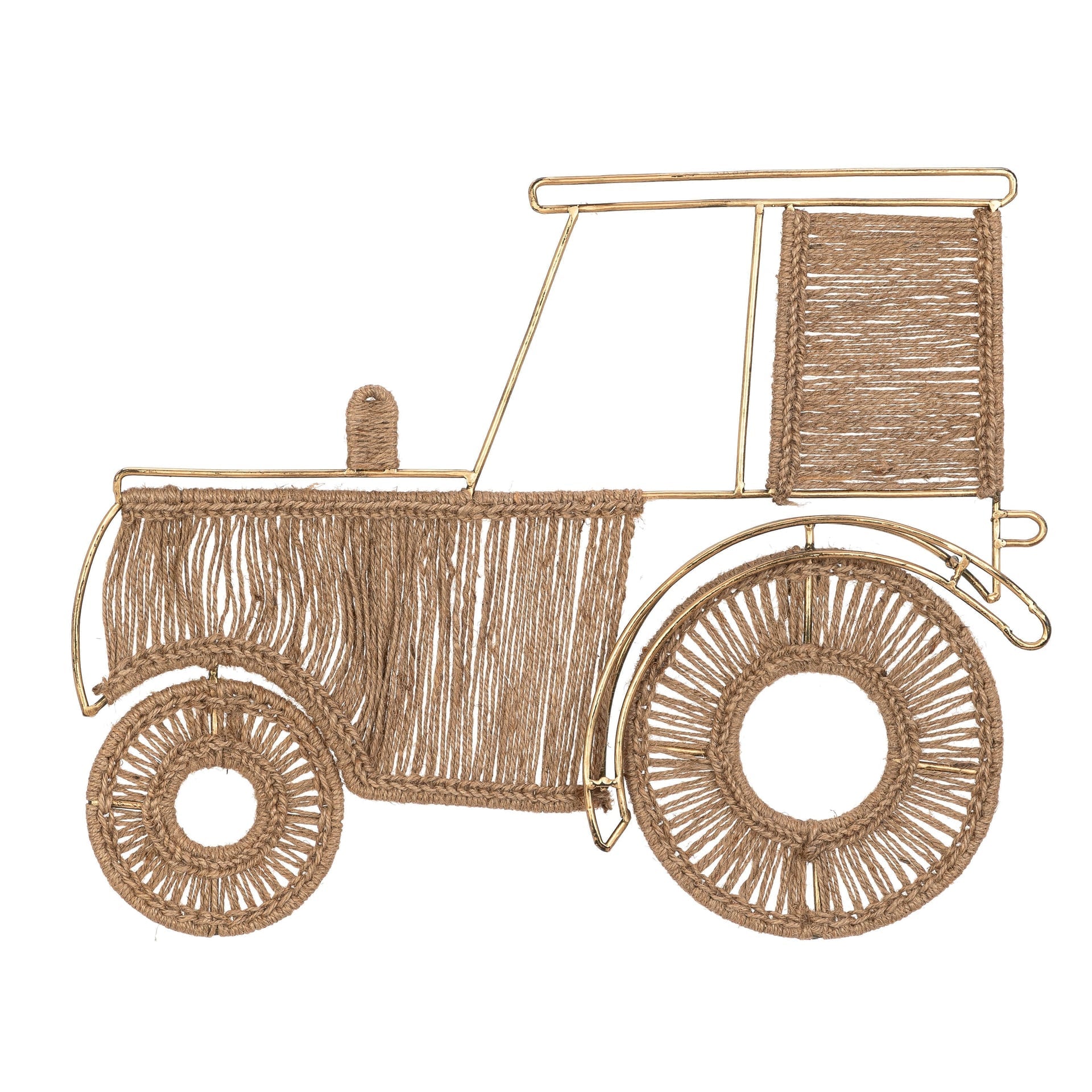 Farmhouse Tractor Jute Nursery Wall Decor - Beige X1695