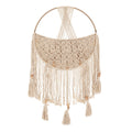 Macrame Boho Toy Storage Basket with Tassels - Beige R7795