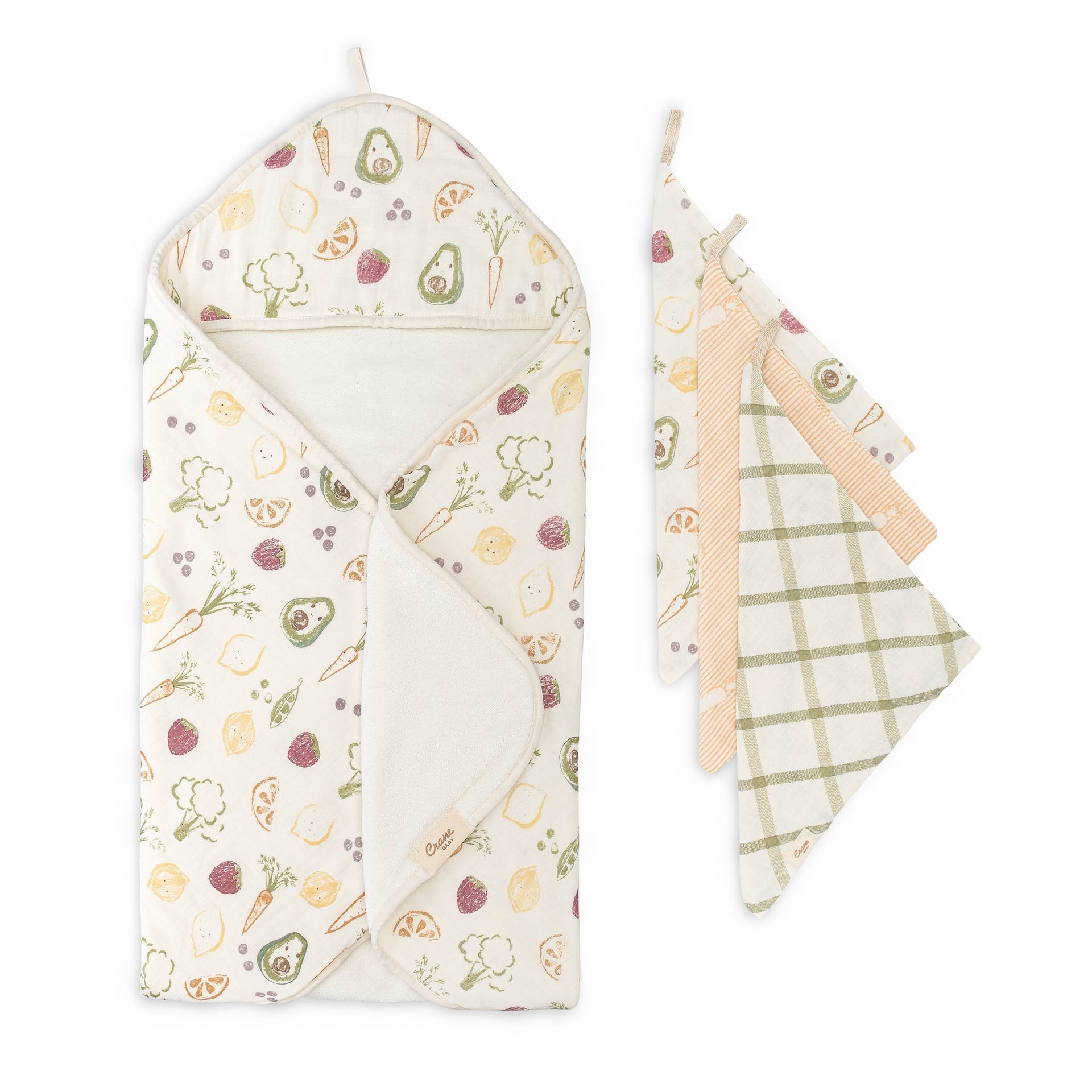 Hooded Baby Bath Towel & Washcloth Set S715893