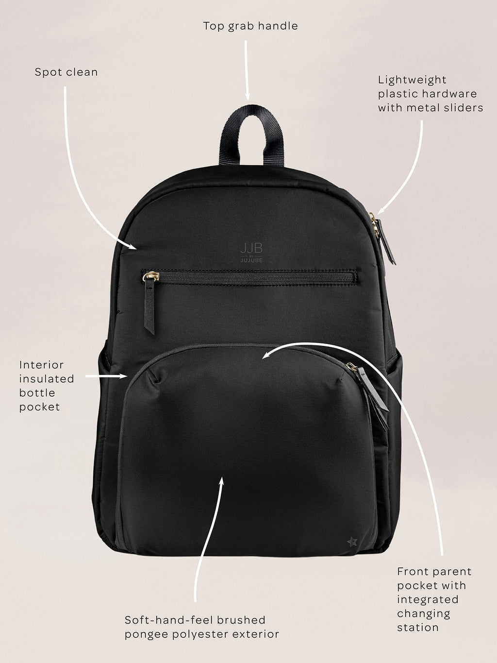 Backpack Diaper Bag - Black C765