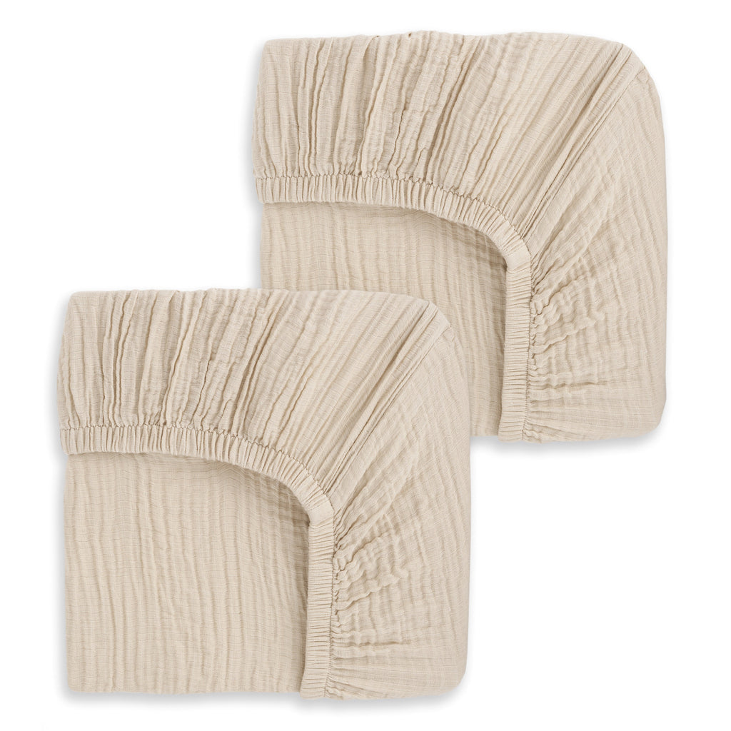 Fitted Crib Sheets 100% Organic Cotton Muslin 2 Pack G587