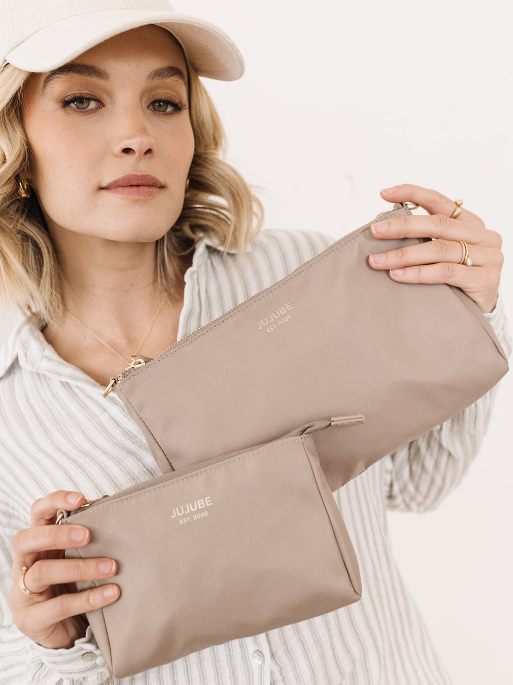 3-Piece Pouch Clutch Purse Set - Taupe H48258