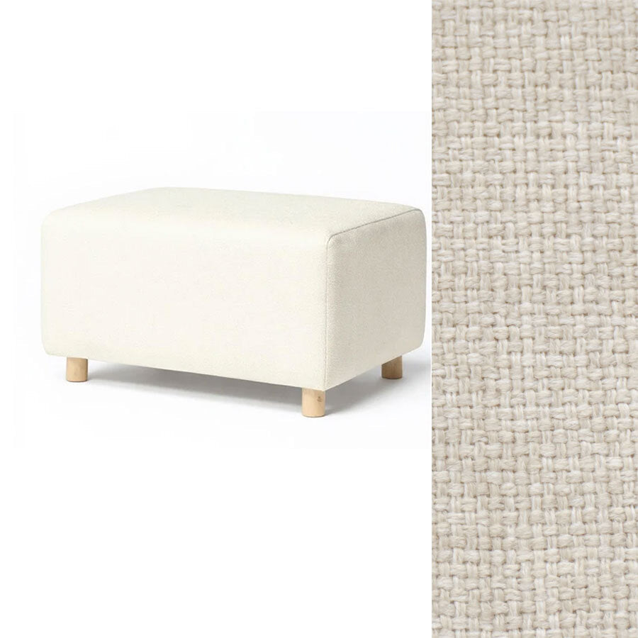 Wide Rectangle Ottoman with Wood Base I157