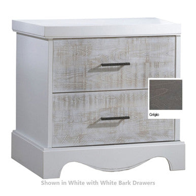 Matisse Collection Nightstand in Grigio and White Bark K85222