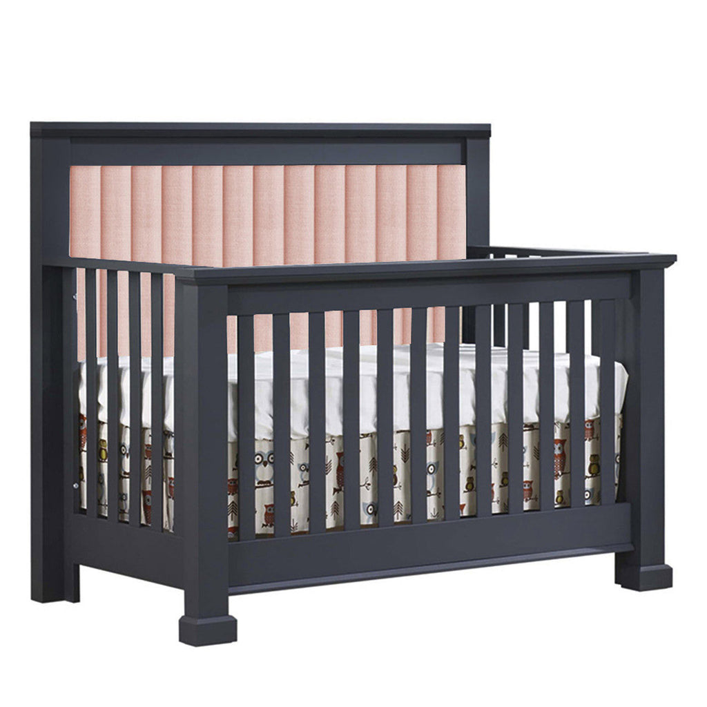 Convertible Crib with Channel Tufted Panel Blush D710