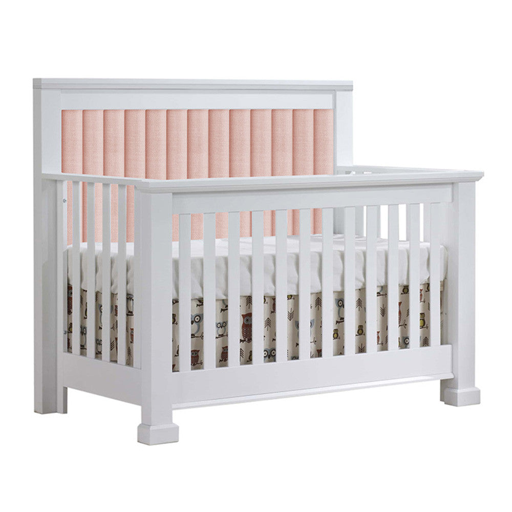 Convertible Crib with Channel Tufted Panel Blush D710