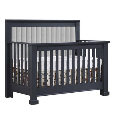 Convertible Crib with Channel Tufted Panel, Linen Grey Y97678